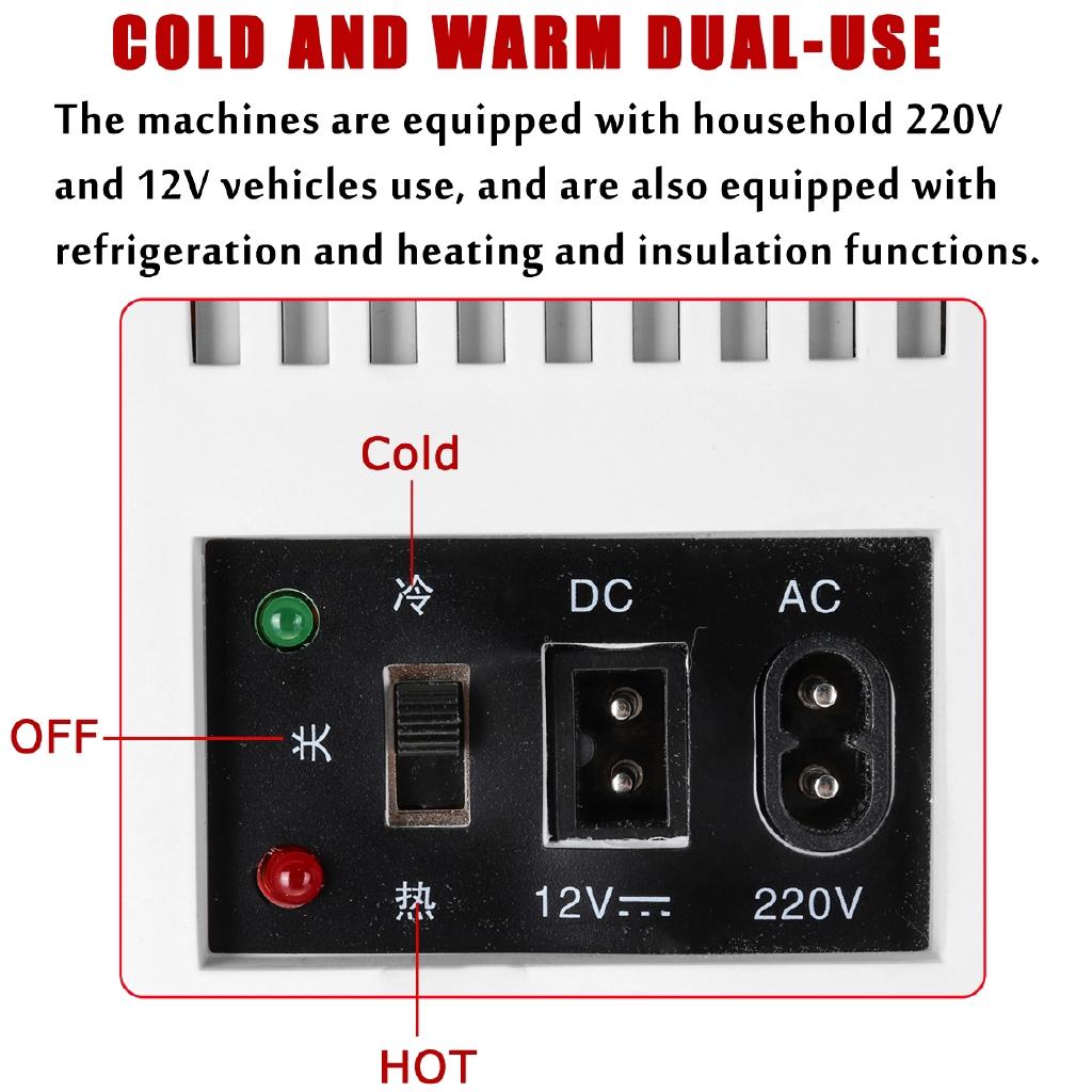 6L Portable Mini Car/Home Refrigerator Cold Heating Fridge Vehicle Travel Warmer Temperature Control Refrigerator