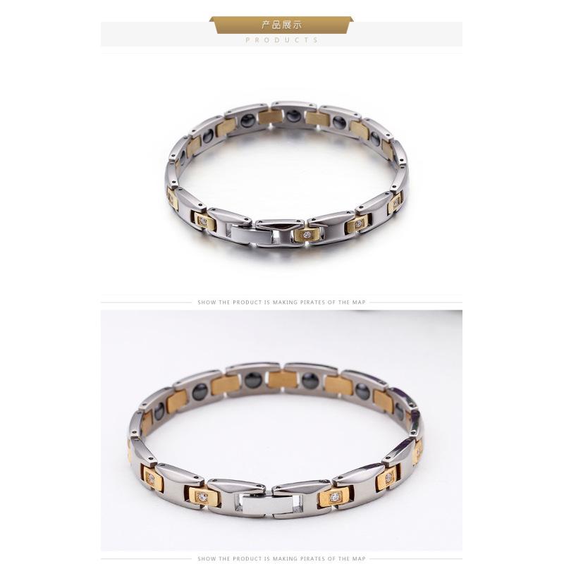 Titan Magnetarmband Damen-Titan-Magnetarmband Mit Gold & Chrom Finish – Für Wohlbefinden Und Stil! Armband Mit Magnetfeld Therapie