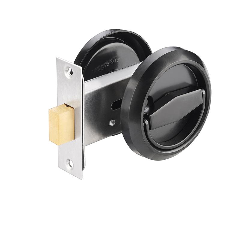 Stainless Steel Exquisite Beautiful Invisible Double-Sided Door Lock Indoor Circular Pull Ring Lock