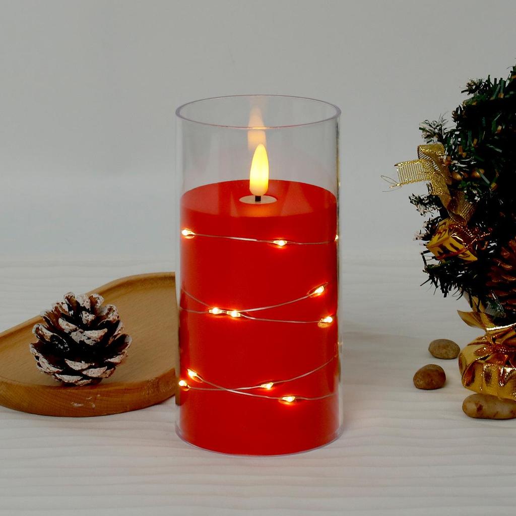 Simulated LED Bullet Candle String Lights - Decorative Acrylic Atmosphere Lights