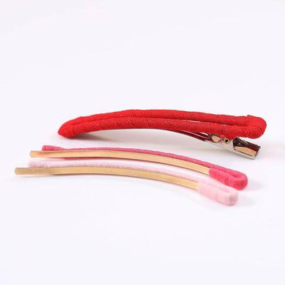 Square Clip + Colored Hairpin 2-piece Set (Red)