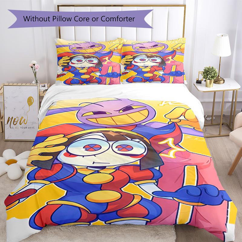 Set Biancheria da Letto Circo Digitale Copripiumino Traspirante con Federe Biancheria da Letto Decorativa per Camera da Letto Decorazione Casa Regalo di Compleanno