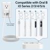 Compatible avec Brosse à Dents Électrique Oral B iO 2 3 4 5 6, Base de Chargeur Inductif de Remplacement Alimentée par USB avec 2 Supports pour Brossettes