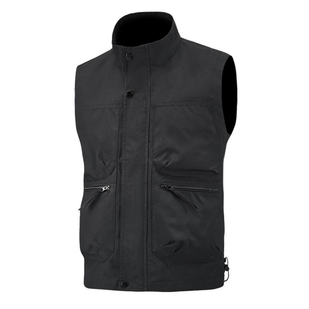 Spring New Men Outdoor Cargo Fishing Vest Casual Breathable Simple Lightweight Soft Comfortable Jacket