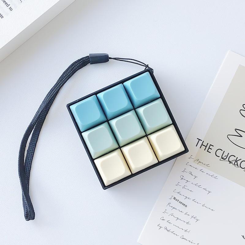 9 Tangenter Bärbar Tangentbord Klicker Fidget Nyckelring Set Knappar För Sensorisk Stresslindring Idealisk För Kontor Resa Leksaksväska Hänge
