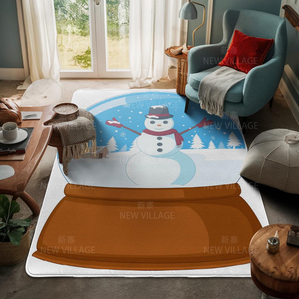House Entrance Carpet Home Door Mat Living Room Bath Foot Bathroom Non-slip Water Absorption Rugs Bath Merry Christmas Winter