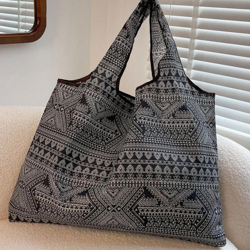 Eco-Friendly Foldable Single Shoulder Grocery Bag for Women, Large Capacity