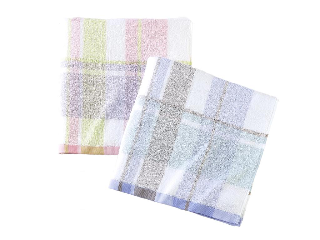 Kosugizen Large Bath Float Check 2 Colors of 70 x 140 Slightly Larger Bath Bulk Set of Towel, Pattern, (1 each), cm, Towel, Purchase, 2, ZGTF-890-2