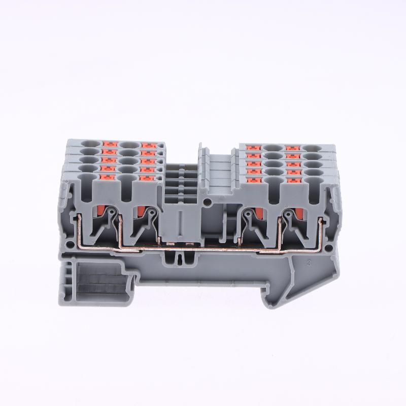 5Pcs Pt2.5 Quattro Push-In Termin Spring Plug Cable Screwless Electrical Connector Two-In, Two-Out Quick-Connect Terminal Block