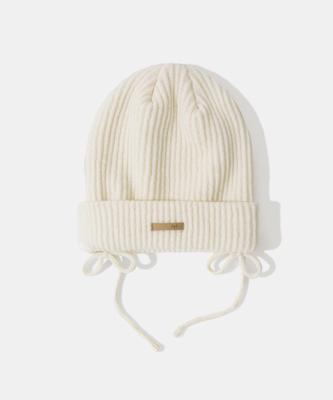 DIAMOND LAYLA Baby Alpaca&Ramswool Comfort String Beanie B1 Pure Ivory