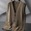 Colete de Tricô Casual Plus Size Masculino