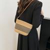 Fashion Versatile Woven Summer Seaside Bucket Bag Women's Leisure Personality Niche Design Striped Beach Messenger Bag
