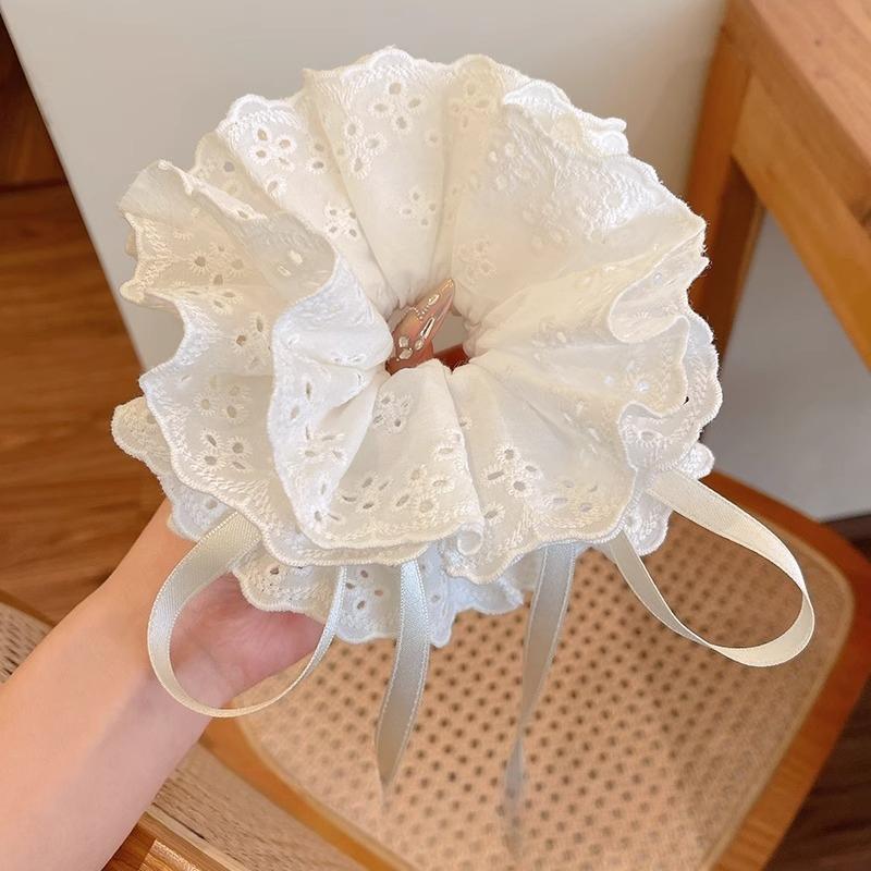 Lace Drawstring Hair Ring Women Big Size High-end Feel Versatile Sweet Hair Accessories