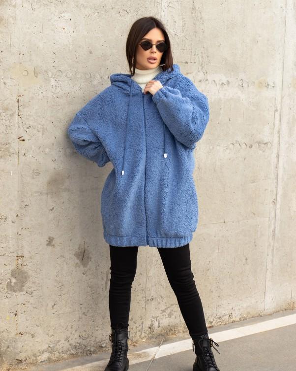 

Довга вовняна толстовка ISSA Plus 4XL sky блакитним кольором