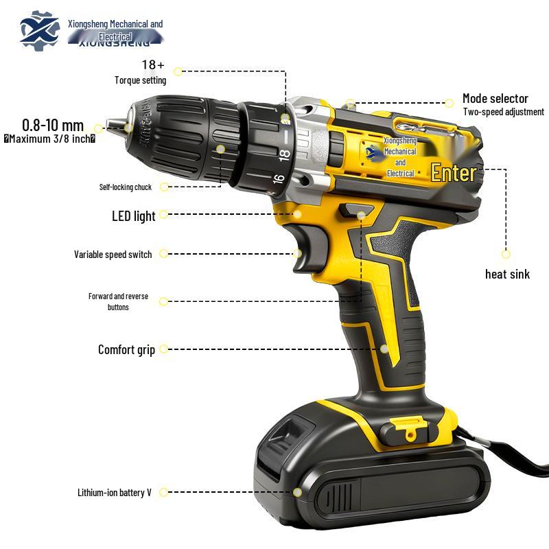 Lithium Battery Multifunctional Electric Hand Drill Set