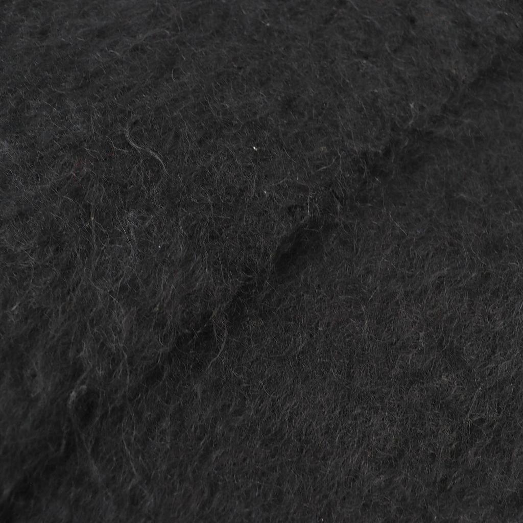 Great LOEWE Scarf Anagram logo patch fringe long black mohair Women Used