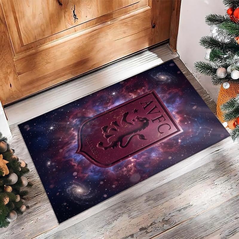 Tappeto in Velluto di Cristallo con Stampa Calcio Aston Villa, Comodo Assorbente d'Acqua Antiscivolo Tappeto per Pavimenti Interni