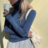 Women Heaps Collar Turtleneck Sweaters Autumn Winter Slim Pullover Women Basic Tops Soft Knit Sweater Soft Warm Jumper