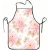 1pc Pink Dahlia Floral Print Apron, Durable and Easy To Clean, Adjustable Waistband, Polyester Material, for Kitchen Cooking, Gardening, Orchard Picki