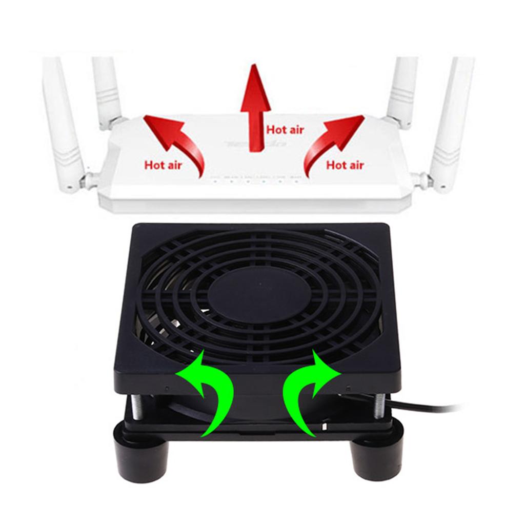 Router Fan DIY PC Cooler TV Box Case Fan Cooling Silent Quiet 5V USB Power Cooling Fan Base 120x55mm Protective Net