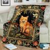1pc Medieval style art fox blanket, al season lightweigh Poster blanket home office outdoor nap multifunc Poster blanketional blanket