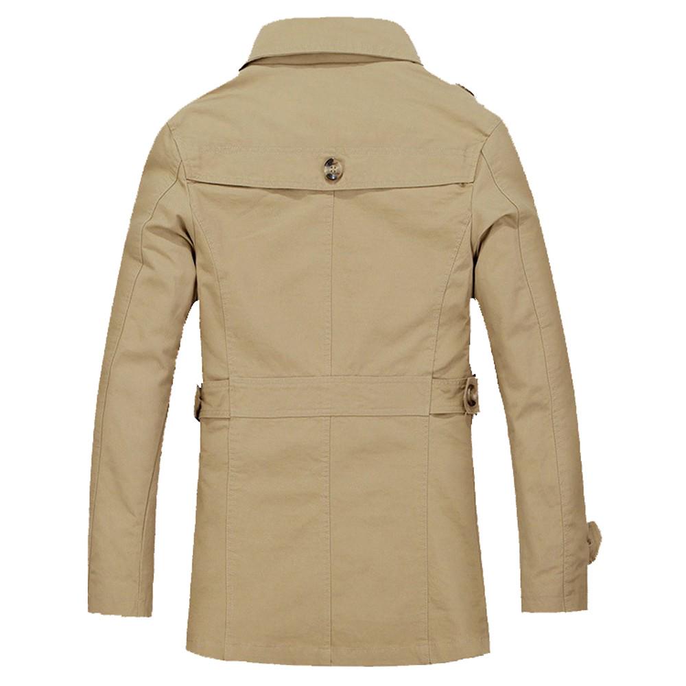 Pánská zimní teplá bunda svrchník Outwear Slim Dlouhý Trench Buttons Coat 