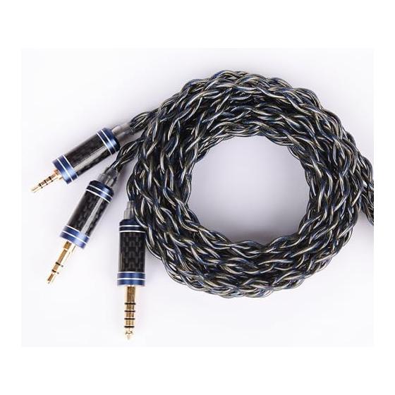 [JSHiFi-Nebula] 2pin 3.5mm Re-Cable Single Crystal Copper Silver Plated + Graphene Wire Flat 2pin 0.78mm Earphone Upgrade Cable 3.5mm Stereo Earphone