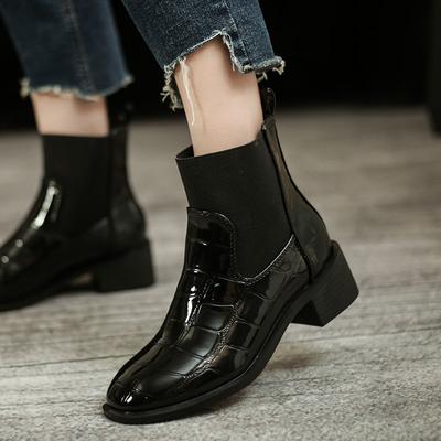 Female Ankle Boots Pointed Toe Booties Elegant with Medium Heels Elastic Footwear Black Short Shoes for Women Y2k High Quality