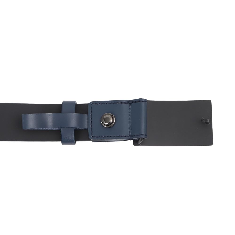 BRIEFING BG BUCKLE LEATHER BELT (BRG191M38) - Men's buckle leather belt with a Stars and Stripes motif.