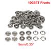 100 buc 9,5 mm Inele Metalice cu Dinte pentru Cusut, Nasturi cu Presare, Clește pentru Capse, Clește cu Clip