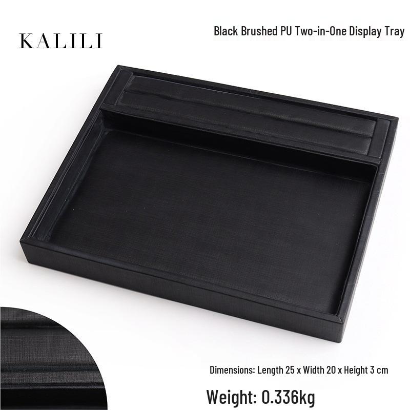 PU Leather Double-Sided Jewelry Tray for Necklaces & Rings - Small Display for Accessories or Jade Ware