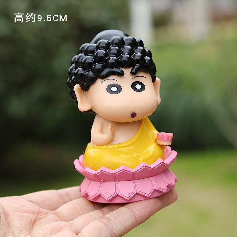 Anime crayon small new peripheral figure model, creative COS Buddha zombie desktop car ornament children's gift