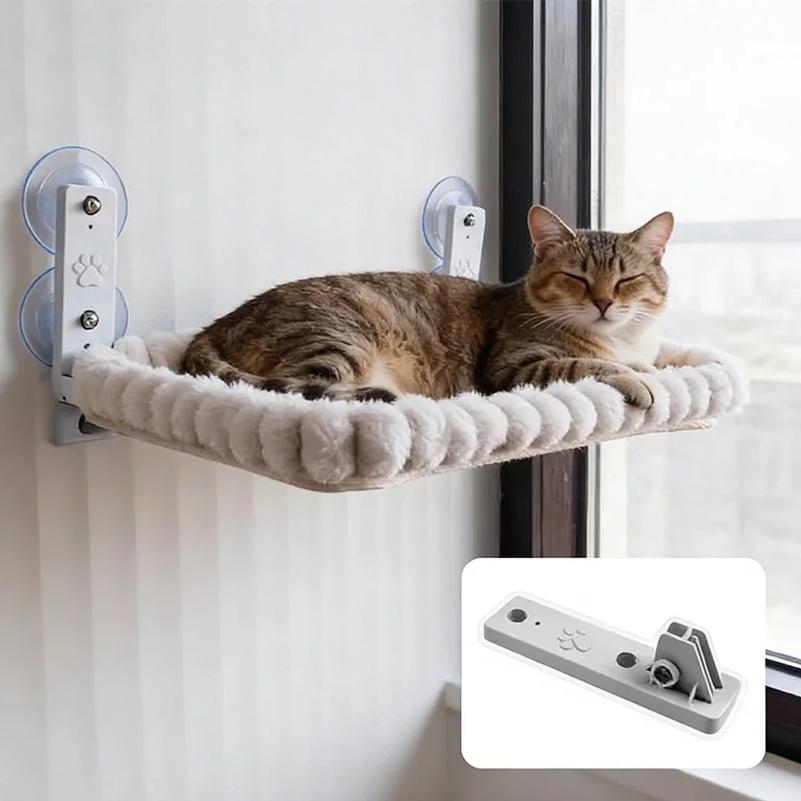 Fensterliege für Katzen mit starken Saugnäpfen – Gemütlicher Aussichtsplatz für Wohnungskatzen