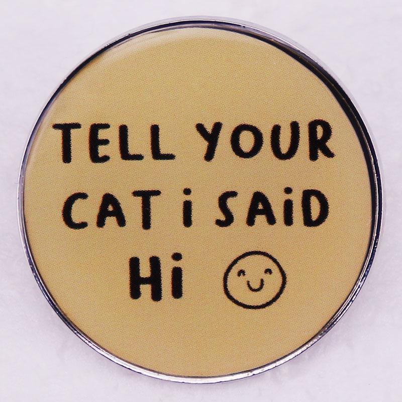 Cat Lover  Hello  Brooch – Meow Meow Cult Gift серебряный