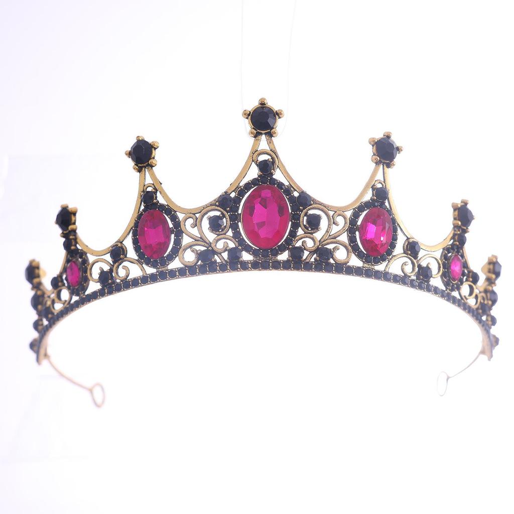 Elegant Green Diamond Baroque Bridal Tiara, Noble Crystal Princess Crown for Birthdays.