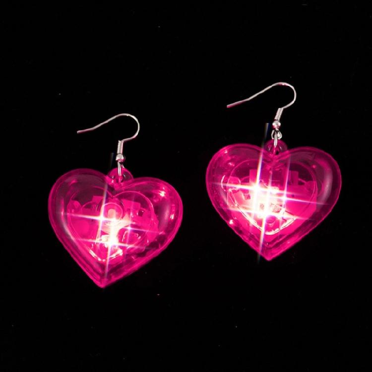 Fashion Dangle Earrings Heart LED Lights Pendant Earrings Valentines Jewelry