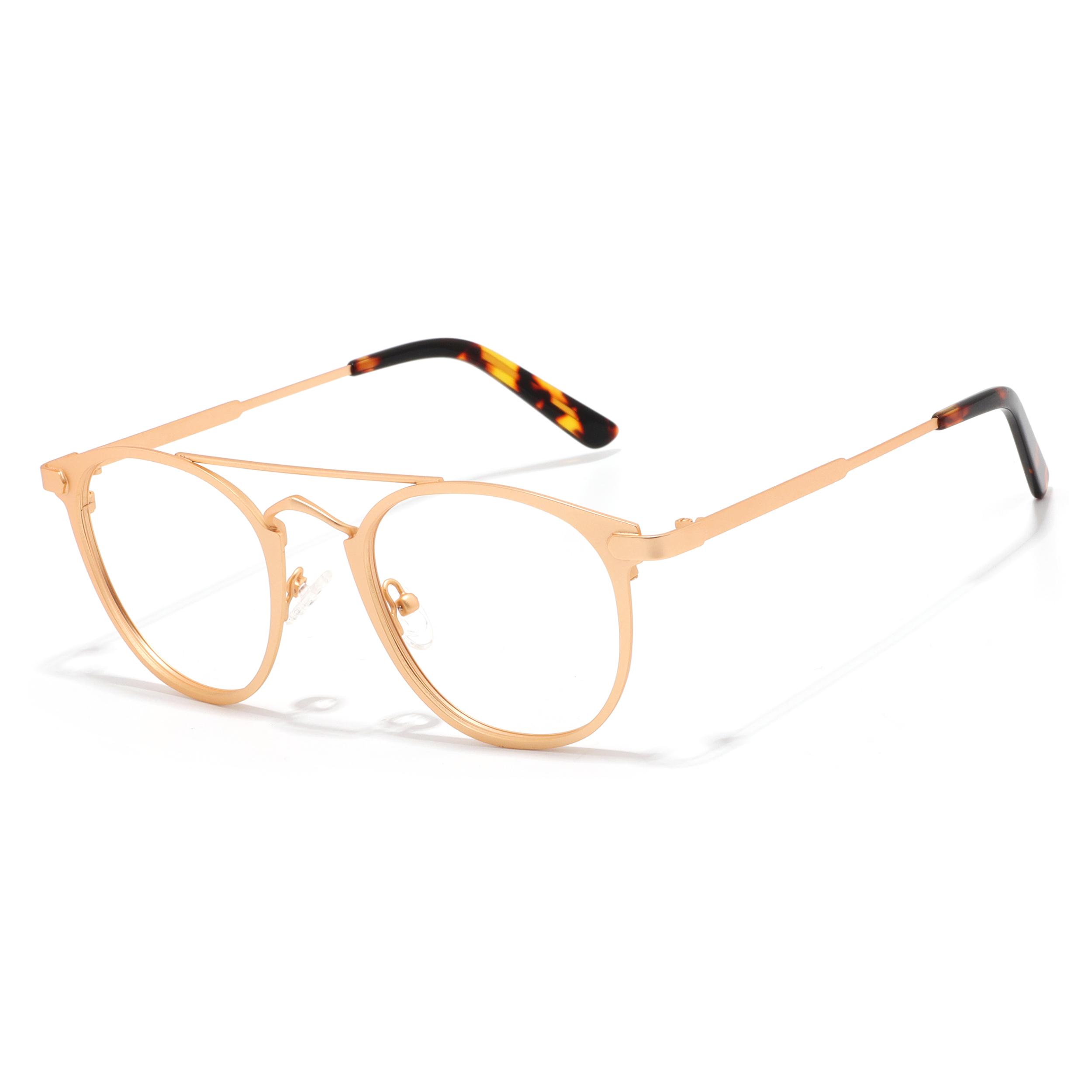 

Fashion Unisex Round Plain Glasses for Men Women Metal Frame Optical Glasses Luxury Brand Ultralight Non-Prescription Eyeglasses