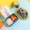 Wheat Straw 1500ML Insulated Bento Lunch Box - Microwavable Square Container