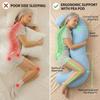 Cuscino a forma di baccello di piselli per adulti, 41×11" Cuscino ergonomico per dormire su un fianco, Cuscino da letto con federa traspirante lavabile, Abbracciante lungo per le gambe (Rosa)