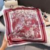 70x70cm Lightweight Silk-Look Square Scarf Women French Chic Hair Band Office Accessory Viscose 96%
