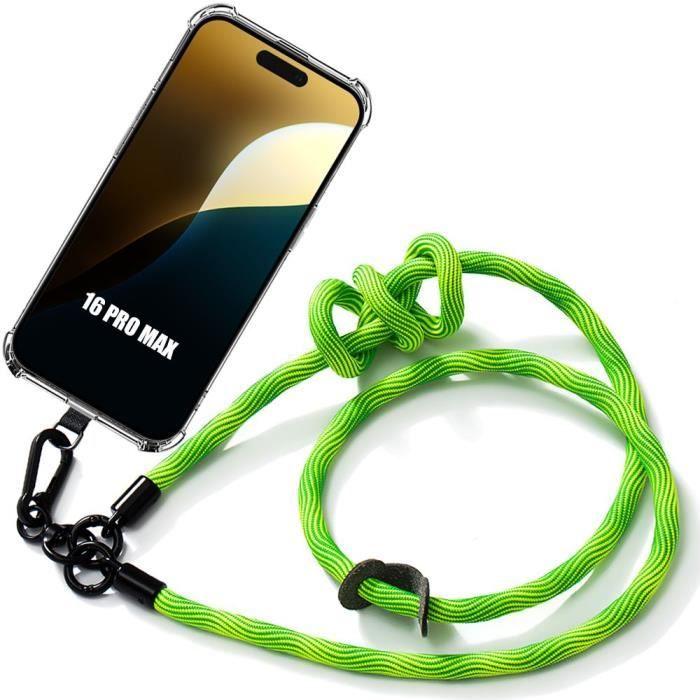 Lanyard Case for iPhone 16 Pro Max - Shockproof Protection - Detachable Lanyard - Green - Flexible - Unisex