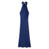 2024 Autumn French Elegant Halter Backless Silk Satin Dress - European & American Style