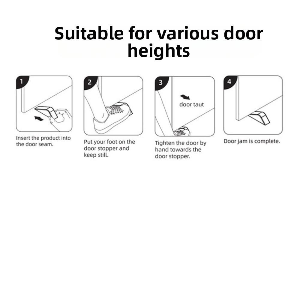 2 Pcs Brown Door Wedge Stopper TPR Under Draft Stopper Heavy Duty Door Stopper  for Home Use