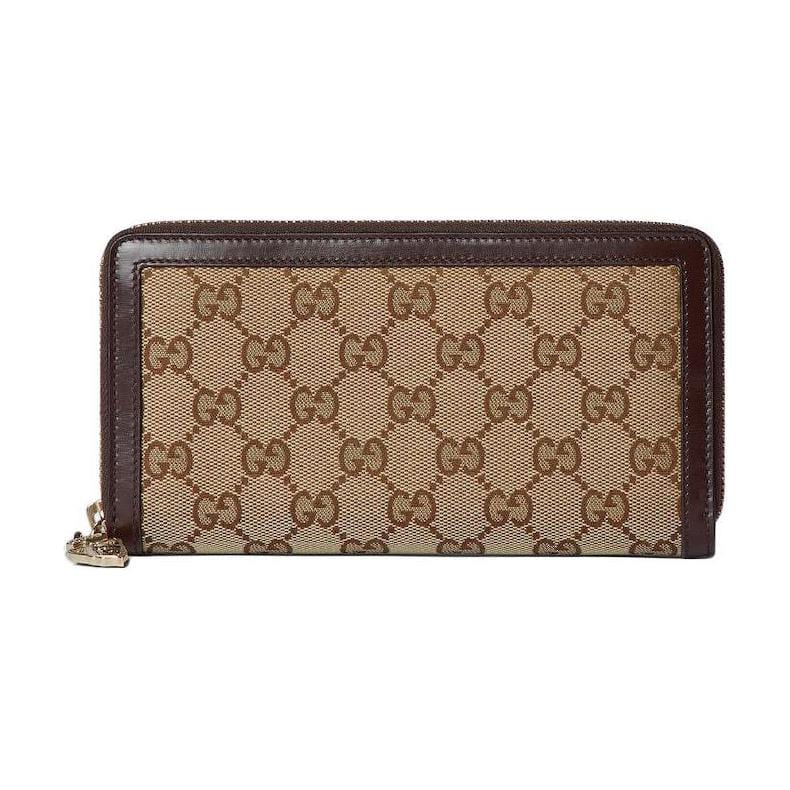 GUCCI Leather Wallet Mini Women's Beige & Ebony 790035-FADHW-9742