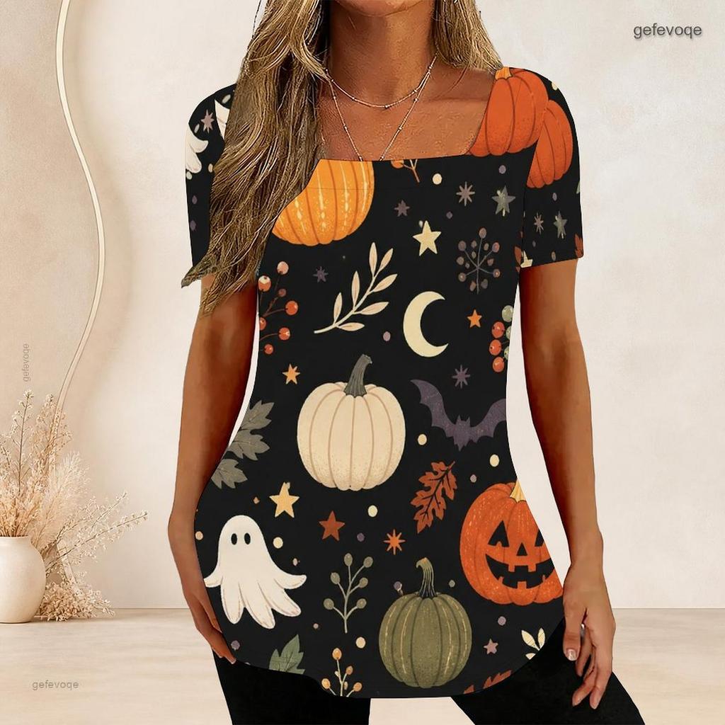 Women Plus Size Short Sleeve U Neck T Shirt Galactic Heart Planet Star Vibrant Purple Pink Cartoon Print Top