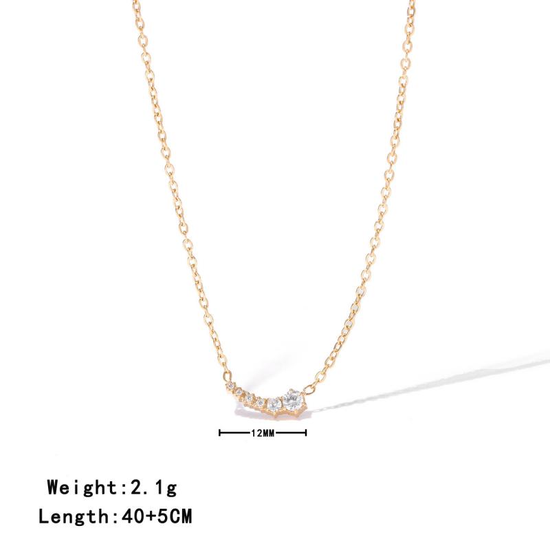 Stainless Steel Pendant Necklace for Women Luxury Light Fashionable Versatile Choker with Silver/Rose Gold/18K Gold Plating