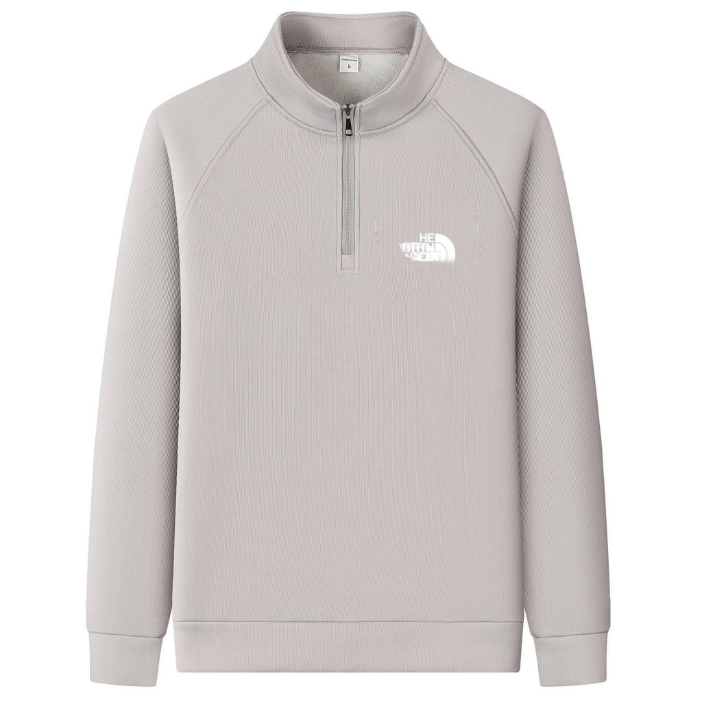 2024 Men's Sherpa Lined Hoodie - Spring/Autumn, Pullover, Casual Sports Fleece Jacket.