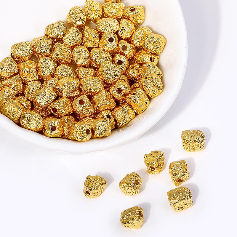 7X5.5MM Brass Metal Beads 18K Gold Plated Irregular Geometry Spacer Beads Bracelet Beads Jewelry Making Supplies Wholesale