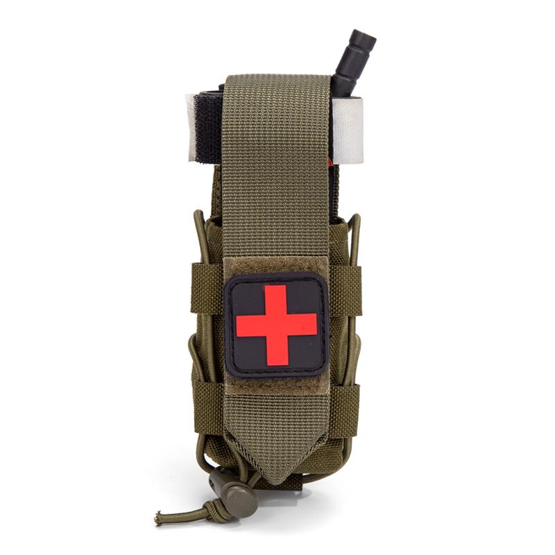 MOLLE Tourniquet Holder IFAK TQ Holder Medical Pouch Holster First Aid Kit Cross Patch/Bungee Cord