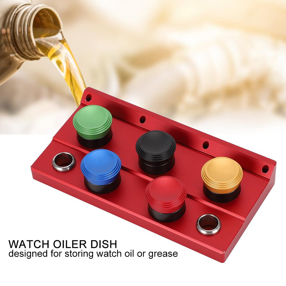 Watch Oiler 5 Dish Watch Oil Dip Tool Watch Repairing Accessory for Watchmakers